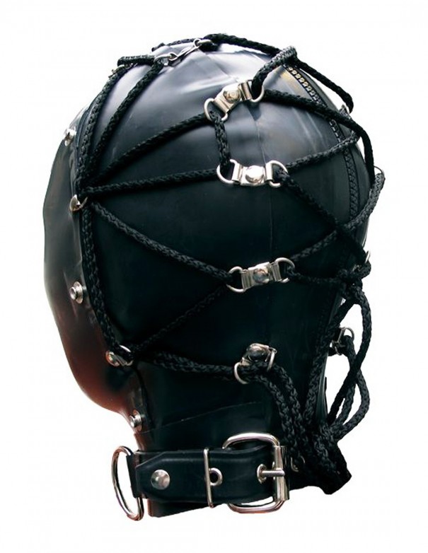 Mister B Rubber Tie Back Bondage Hood