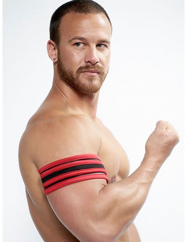 Mister B Neoprene Biceps Band Black Red