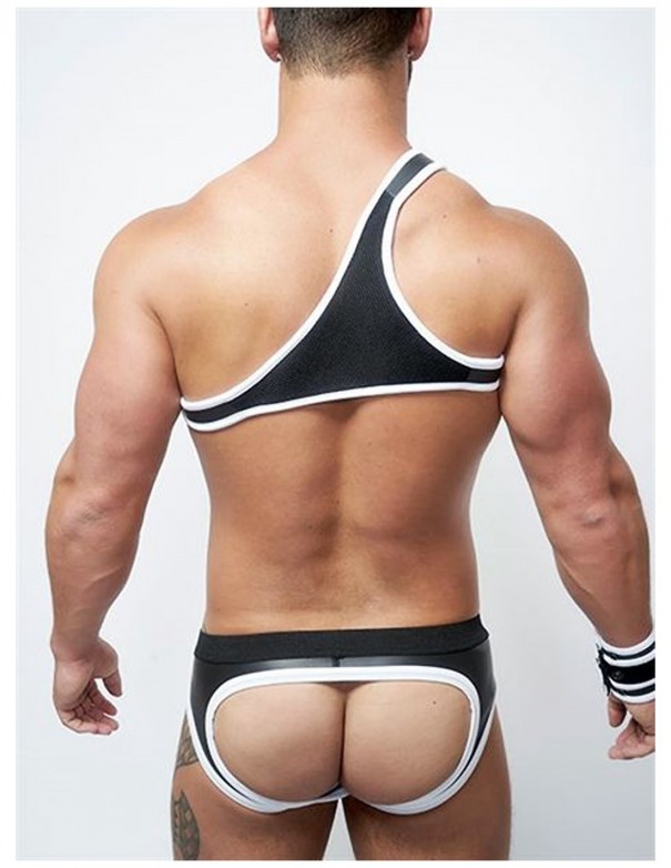 Mister B Neoprene Triangle Harness Black White