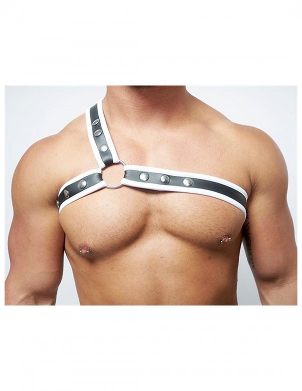 Mister B Neoprene Triangle Harness Black White