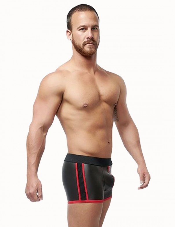 Mister B Neoprene Pouch Shorts Black Red