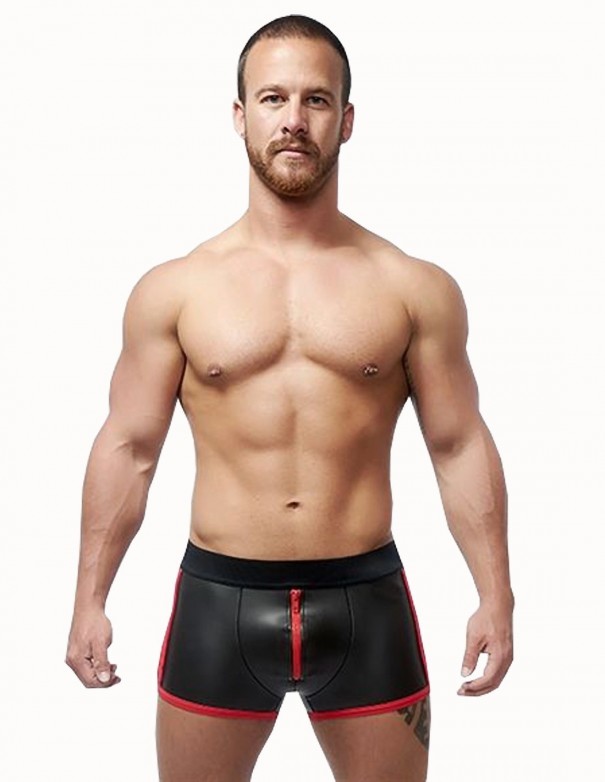 Mister B Neoprene Pouch Shorts Black Red
