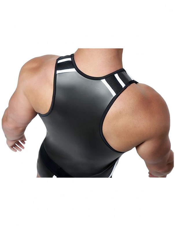 Mister B Neoprene Tank Top Black White