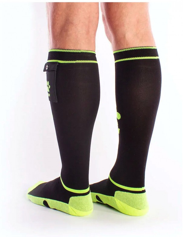 BRUTUS PUPPY Party Socks w. Pockets Black / Neon Yellow