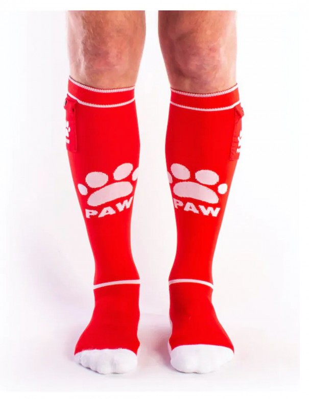 BRUTUS PUPPY Party Socks w. Pockets Red / White