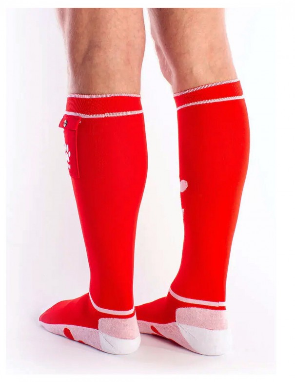 BRUTUS PUPPY Party Socks w. Pockets Red / White