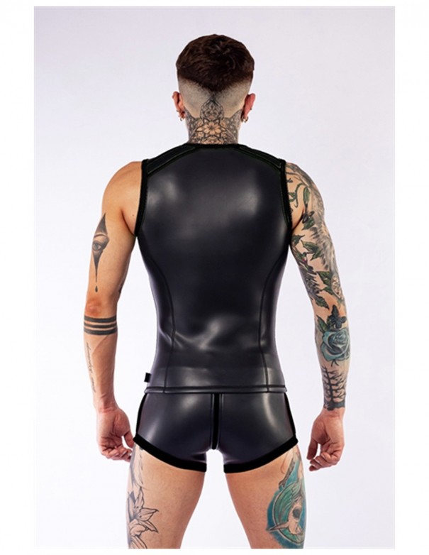Mister B Neoprene Sleeveless T Zip Black