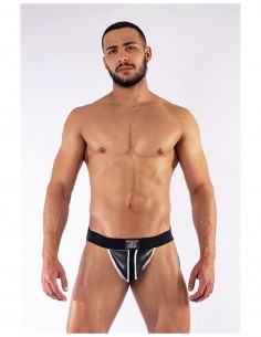 Mister B Neoprene Jockstrap Black White 2