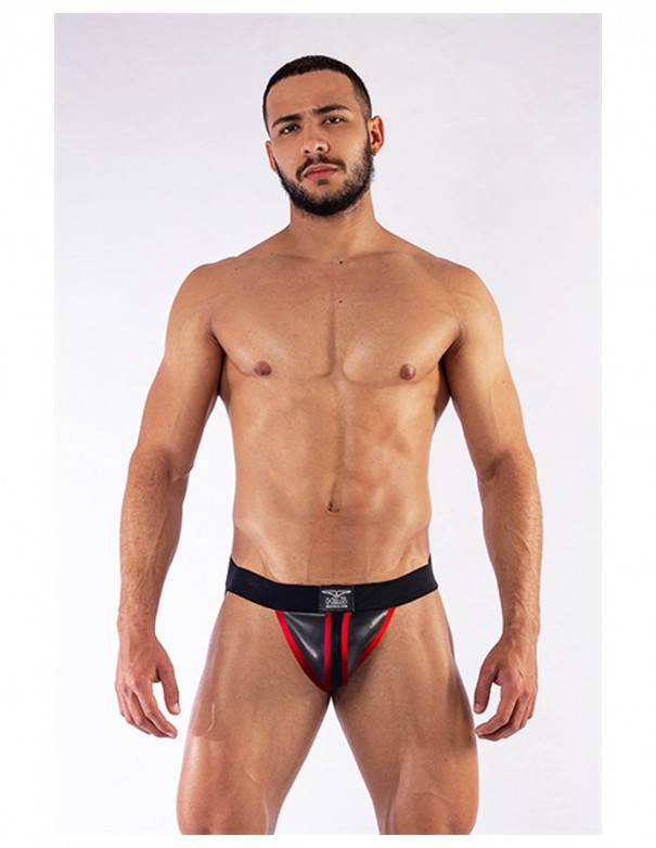 Mister B Neoprene Jockstrap Black Red