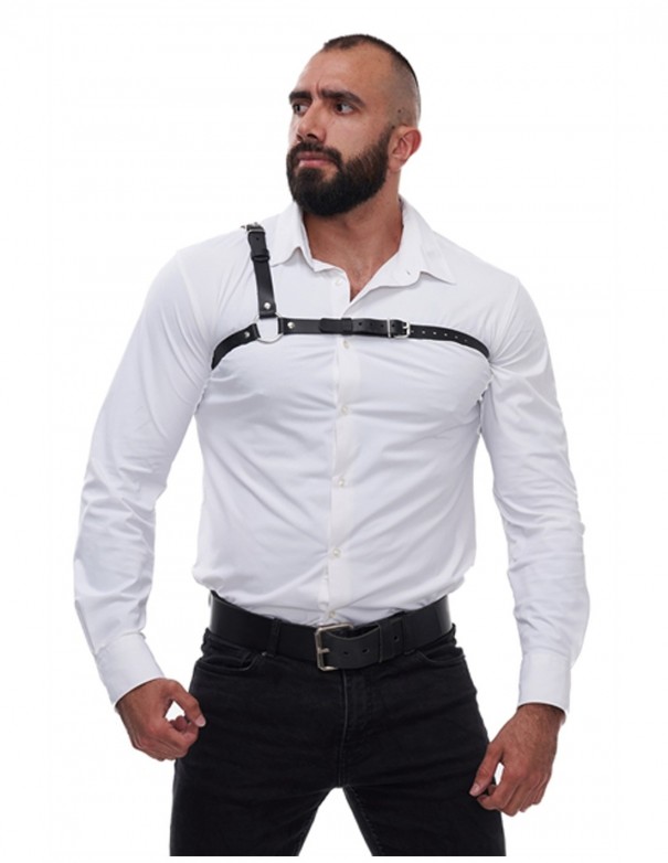 Mister B Serve Leather Style Harness Black
