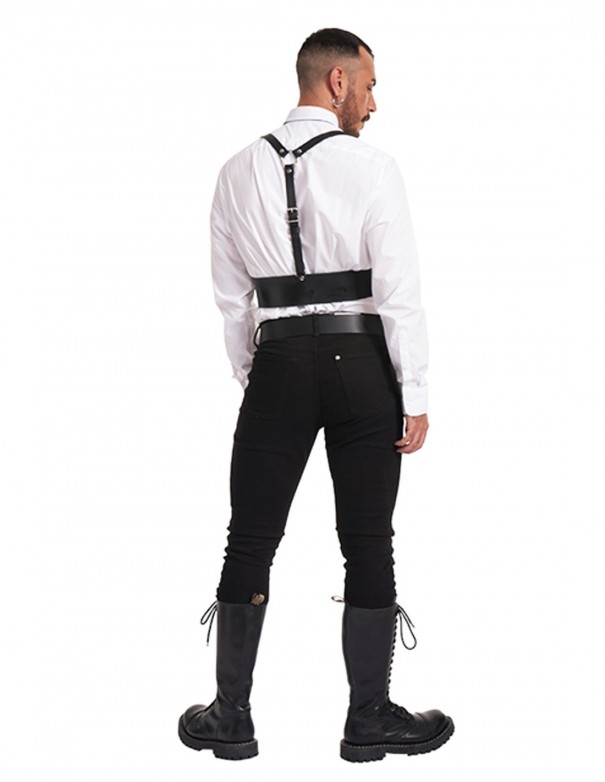 Mister B Serve Leather Statement Harness Black