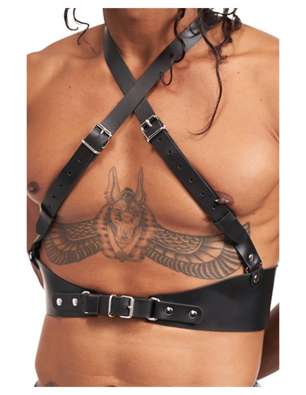 Mister B Serve Leather Statement Harness Black