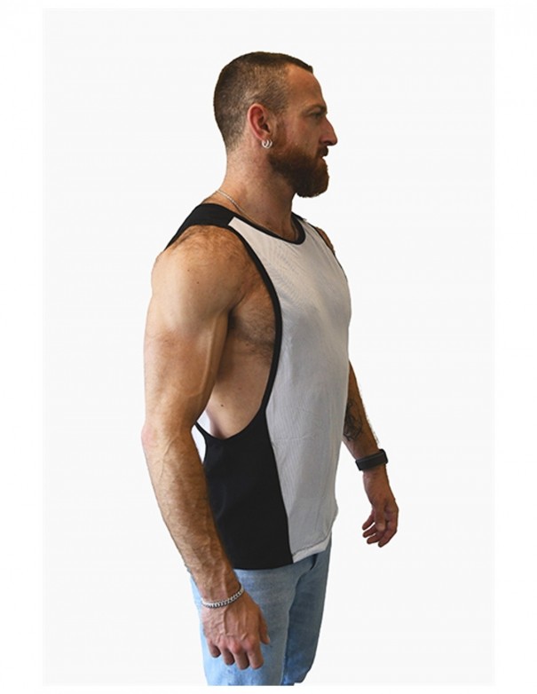 Mister B URBAN Mesh Tanktop Black White