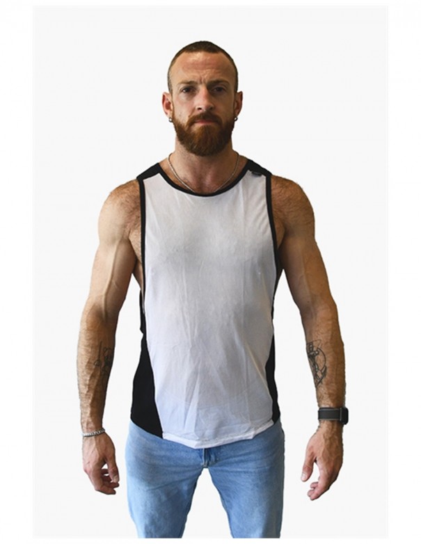 Mister B URBAN Mesh Tanktop Black White