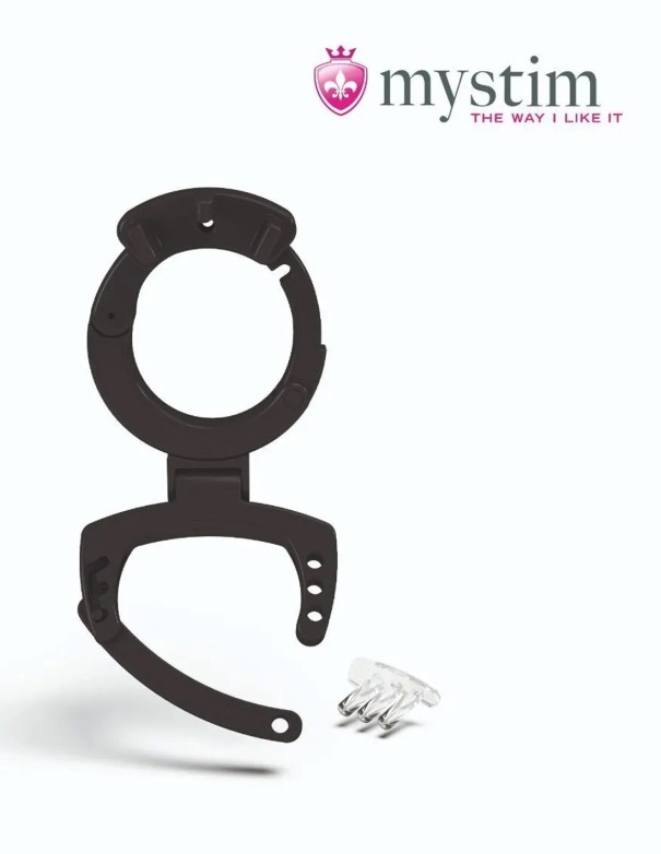 Mystim Pubic Enemy No 3 Electro Cock Cage With Ball Squeezer
