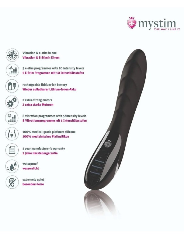 Mystim Sizzling Simon E-stim Vibrator Black