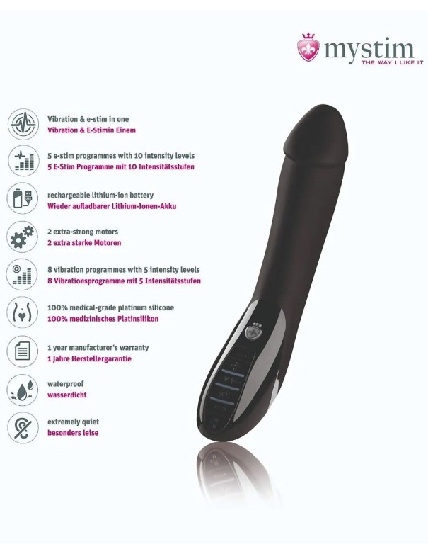 Mystim Tickling Truman Estim Vibrator Black