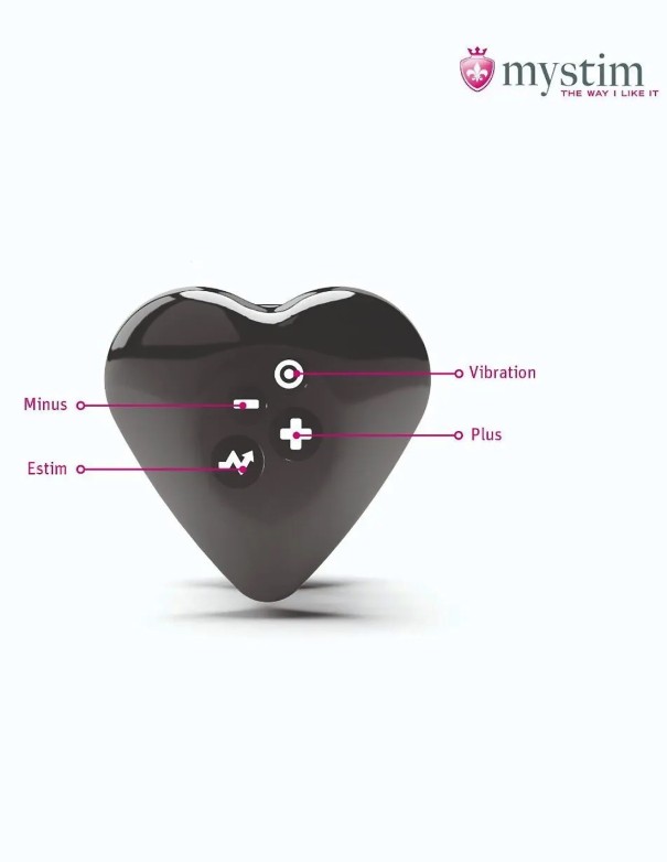 Mystim Heart's Desire E-stim Layon Vibrator Black