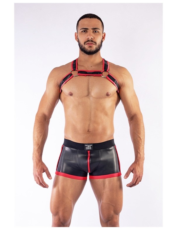 Neoprene etc Mister B Neoprene X Back Harness Black Red