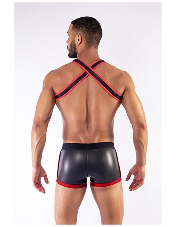 Neoprene etc Mister B Neoprene X Back Harness Black Red