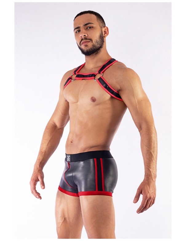 Neoprene etc Mister B Neoprene X Back Harness Black Red