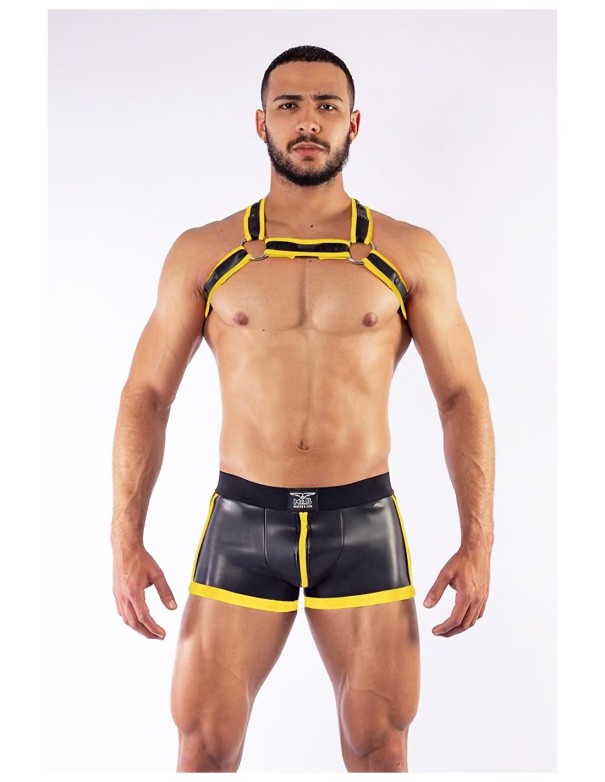Neoprene etc Mister B Neoprene X Back Harness Black Yellow