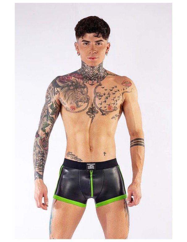 Mister B Neoprene Pouch Shorts Black Neon Green