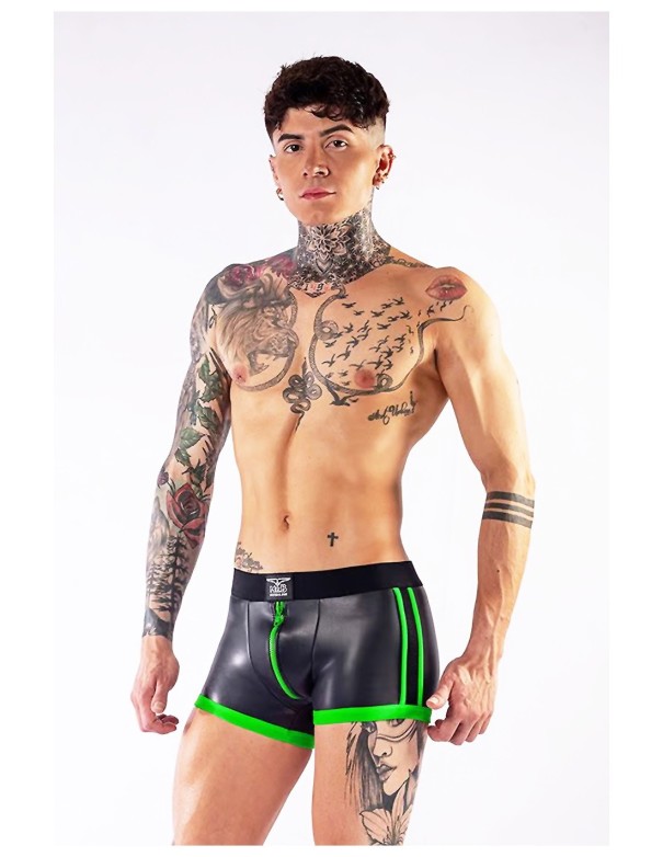Mister B Neoprene Pouch Shorts Black Neon Green