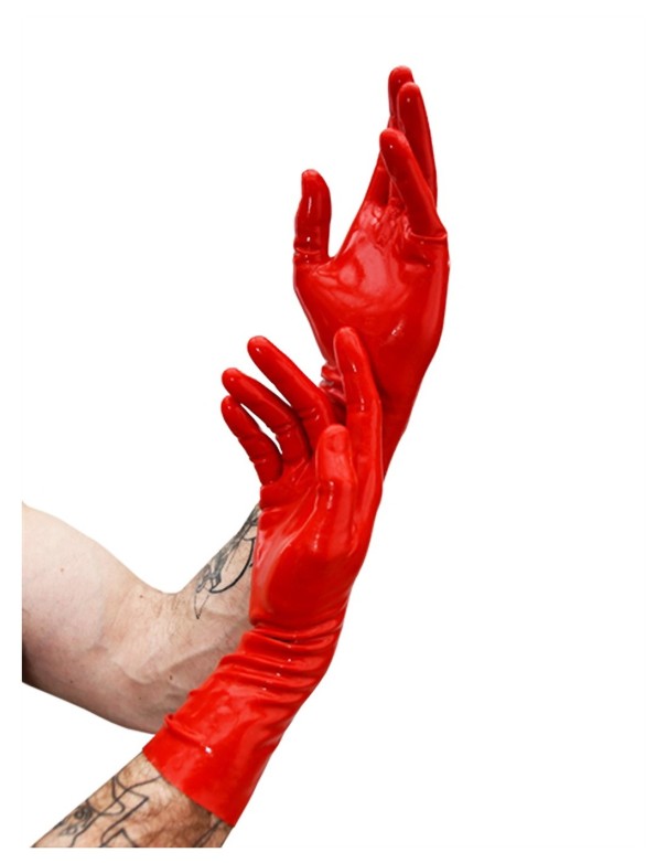 Mister B Premium Rubber Short Gloves Red