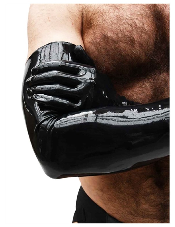 Mister B Premium Rubber Long Gloves Black