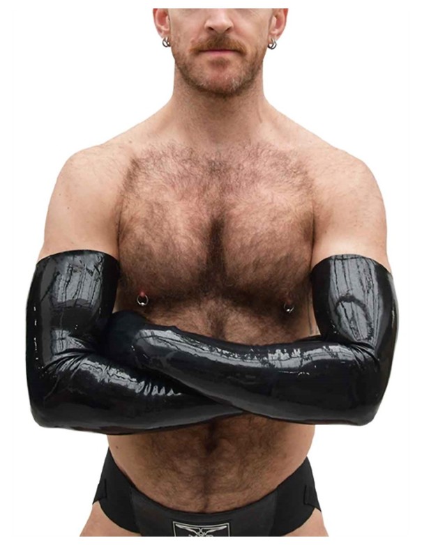 Mister B Premium Rubber Long Gloves Black