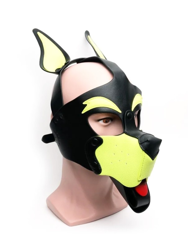 665 Playful Pup Hood Black/Yellow