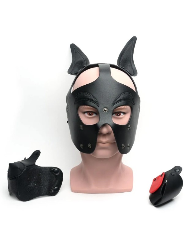 665 Playful Pup Hood All Black
