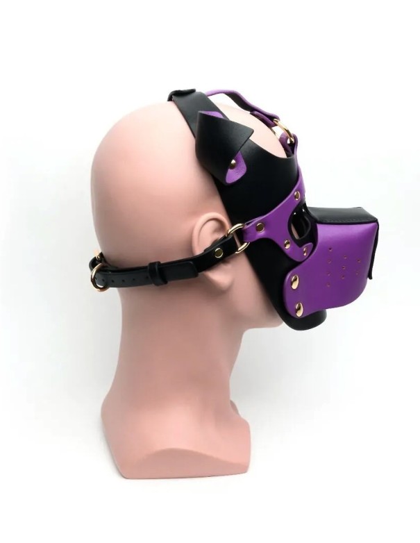 665 Bondage Pup Hood Black/Purple