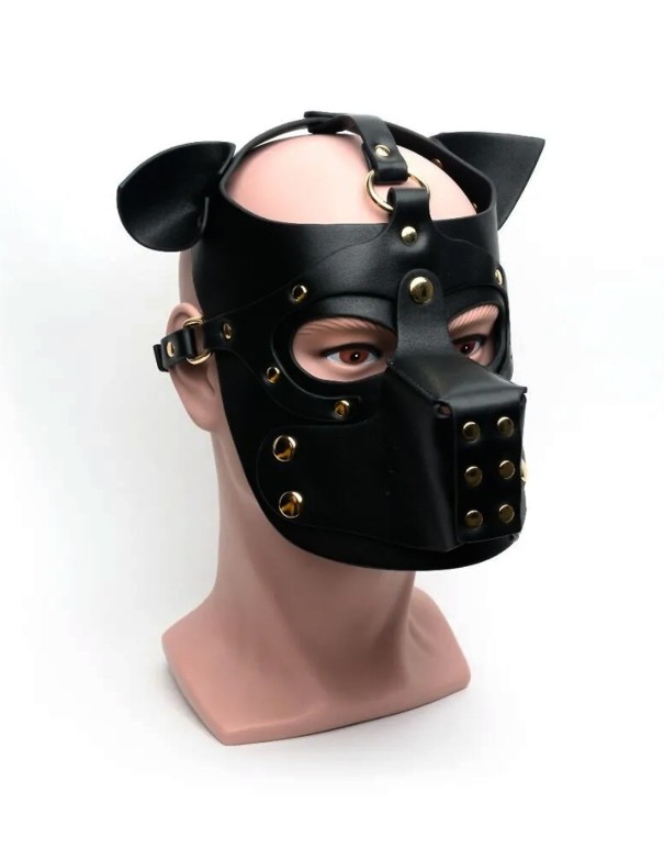 665 Bondage Pup Hood All Black