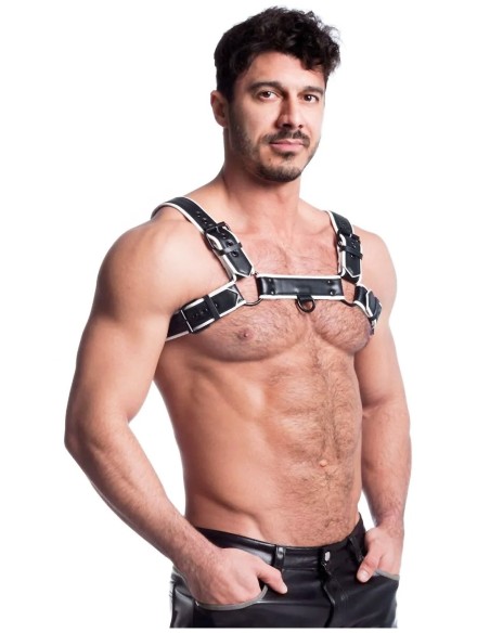 Devilhunk.com|665 Vegan Bulldog Harness Black / White S-M|64,95&nbsp;€