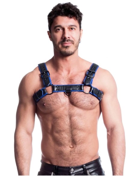 Devilhunk.com|665 Vegan Bulldog Harness Black / Blue L-XL|54.13&nbsp;€