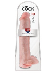 King Cock 15 Inch Cock with Balls (38 cm) - Light