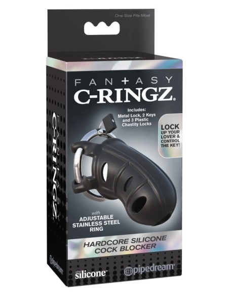 Fantasy C-Ringz Hardcore Silicone Cock Blocker - Black