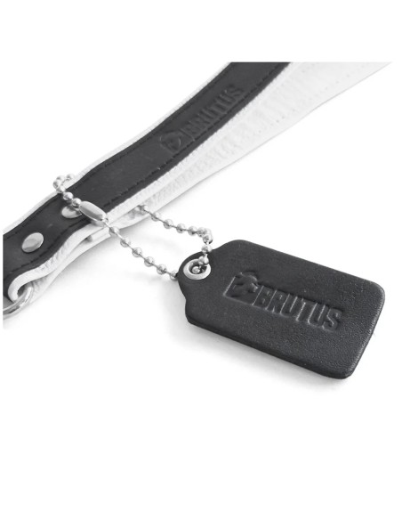 BRUTUS Leather Short Leash White