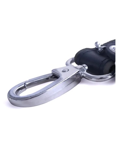 BRUTUS Short Leather Bondage Leash Black