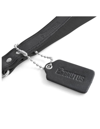 BRUTUS Short Leather Bondage Leash Black