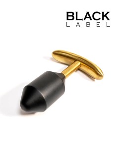 Metal Butt Diamond Plug Black/Gold S