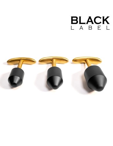 Metal Butt Diamond Plug Black/Gold S