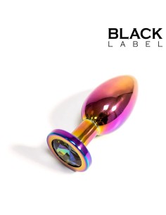 Rainbow Metal Jewelled Buttplug L