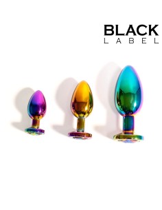 Rainbow Metal Jewelled Buttplug S 2