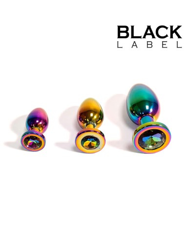 Rainbow Metal Jewelled Buttplug S