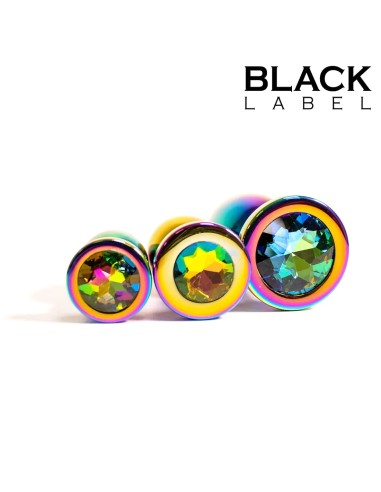Rainbow Metal Jewelled Buttplug S