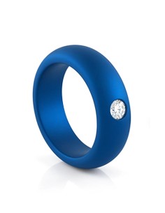 Blue Donut Cockring with Crystal